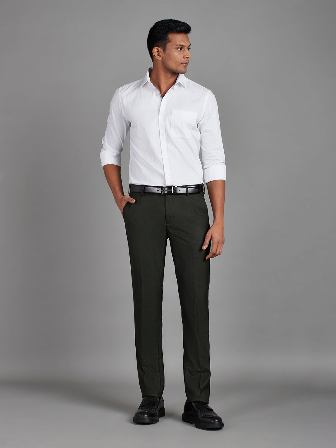 Olive Green Menswear Bottomwear Trousers