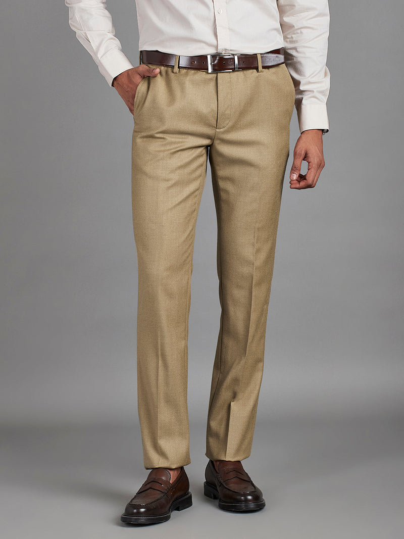 Mid Mix Brown Menswear Bottomwear Trousers