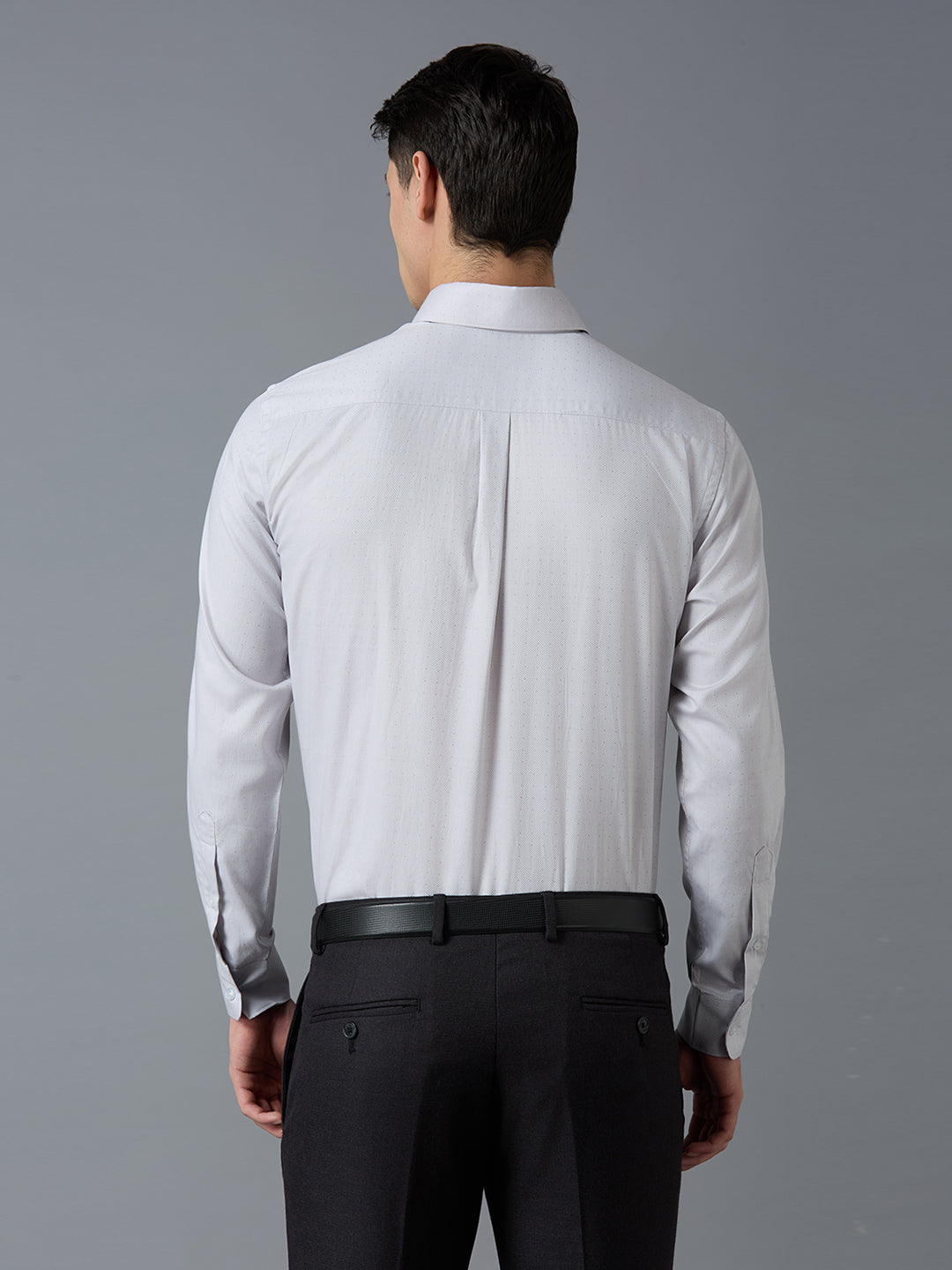 Grey Dobby Y/D 100% Cotton Regular Fit Formal Essential Full Sleeve Shirt
