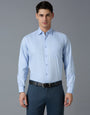 Sky Blue Dobby Y/D 100% Cotton Regular Fit Formal Essential Full Sleeve Shirt