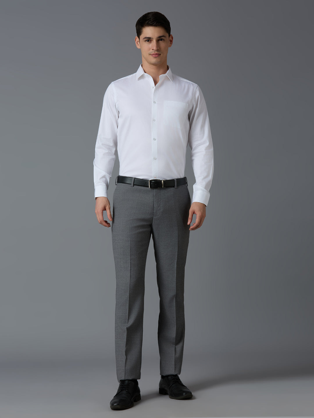 Smart White Dobby Y/D 100% Cotton Slim Fit Fashion Formal Full Sleeve Shirt