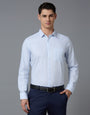 White Blue 100% Cotton Striped Slim fit Formal Full Sleeve Shirts