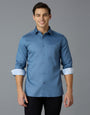 Turq Solid 100% Cotton Slim Fit Celebrate Full Sleeve Shirt