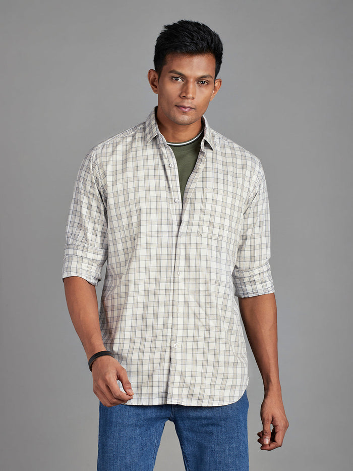 Men's Pure Cotton Checks Regular Fit Full Sleeve Casual Shirt - Red
