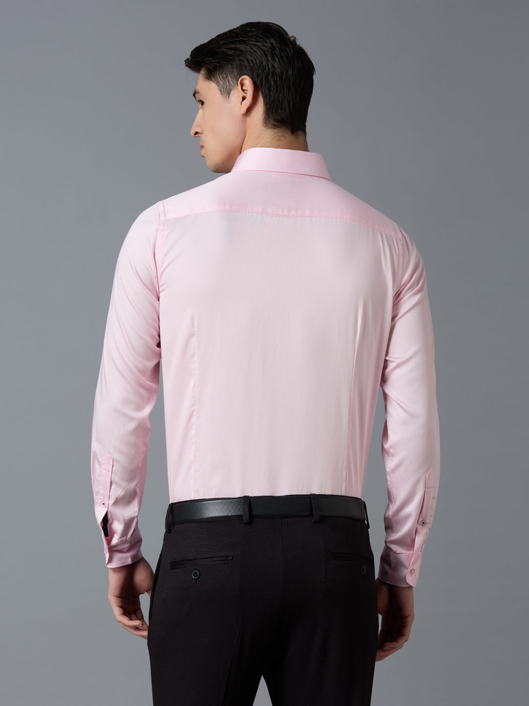 Pink 100% Cotton Solid Slim fit Formal Full Sleeve Shirts