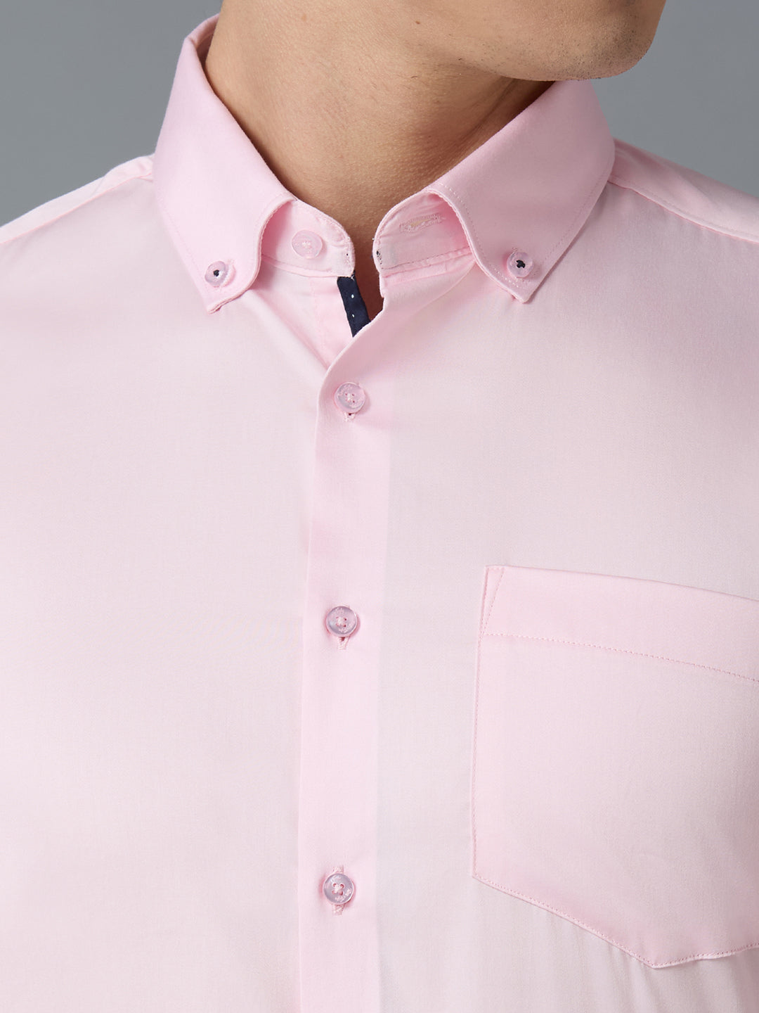 Pink 100% Cotton Solid Slim fit Formal Full Sleeve Shirts