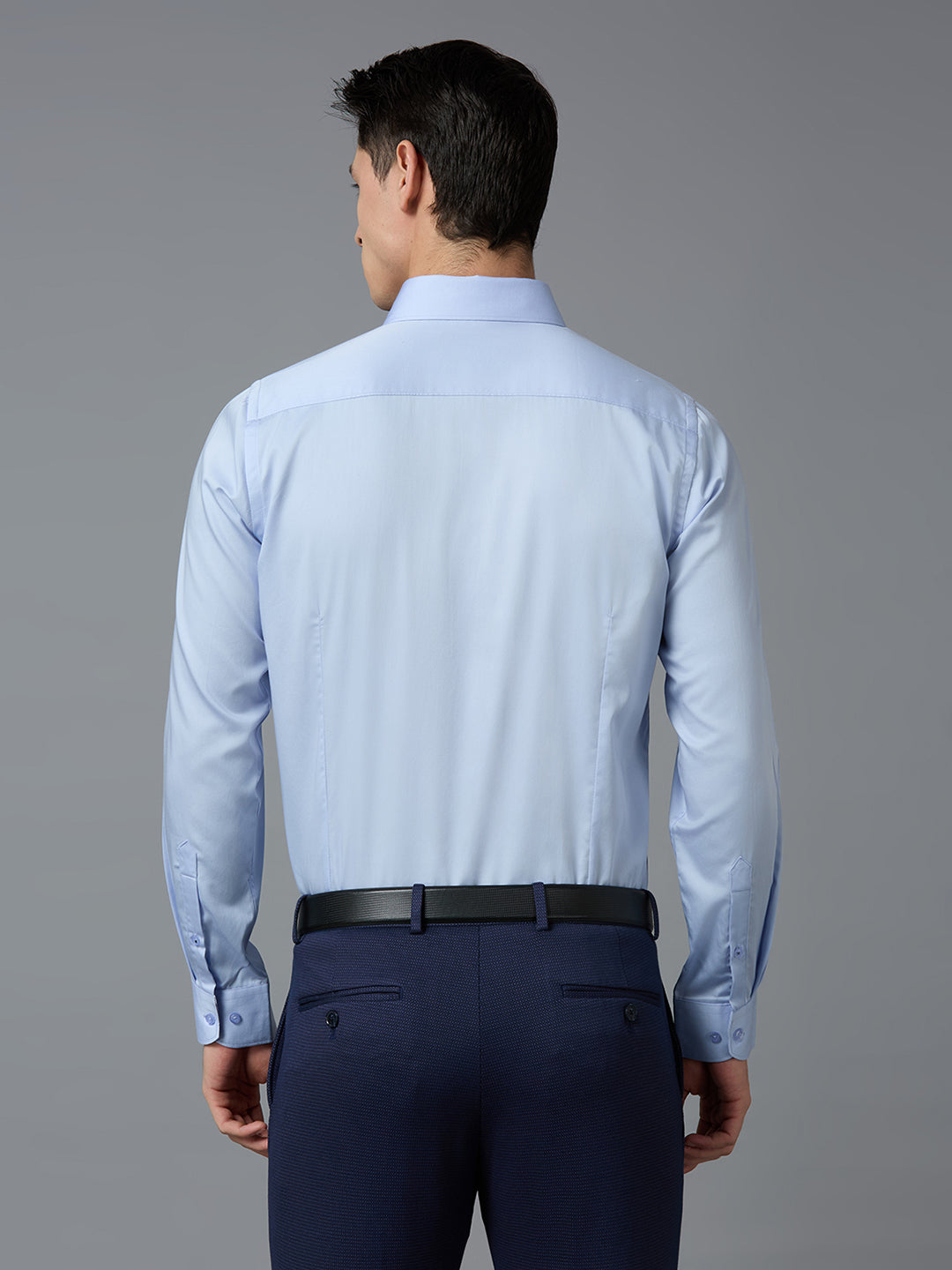 Sky Blue 100% Cotton Solid Slim fit Formal Full Sleeve Shirts