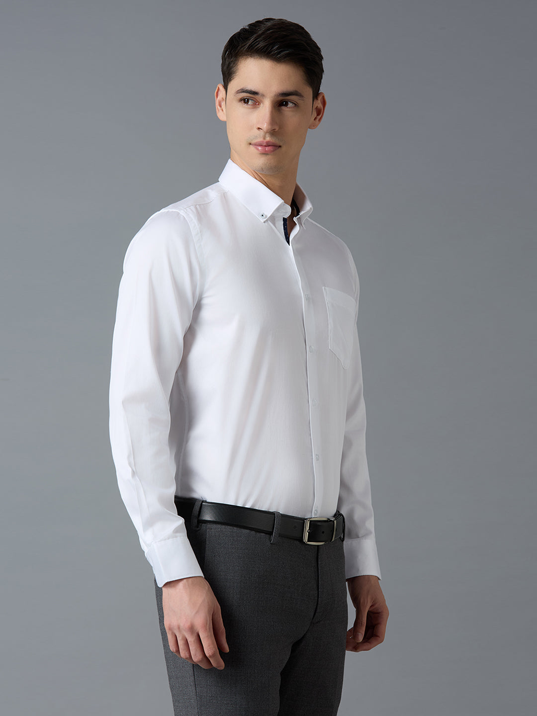 White 100% Cotton Solid Slim fit Formal Full Sleeve Shirts