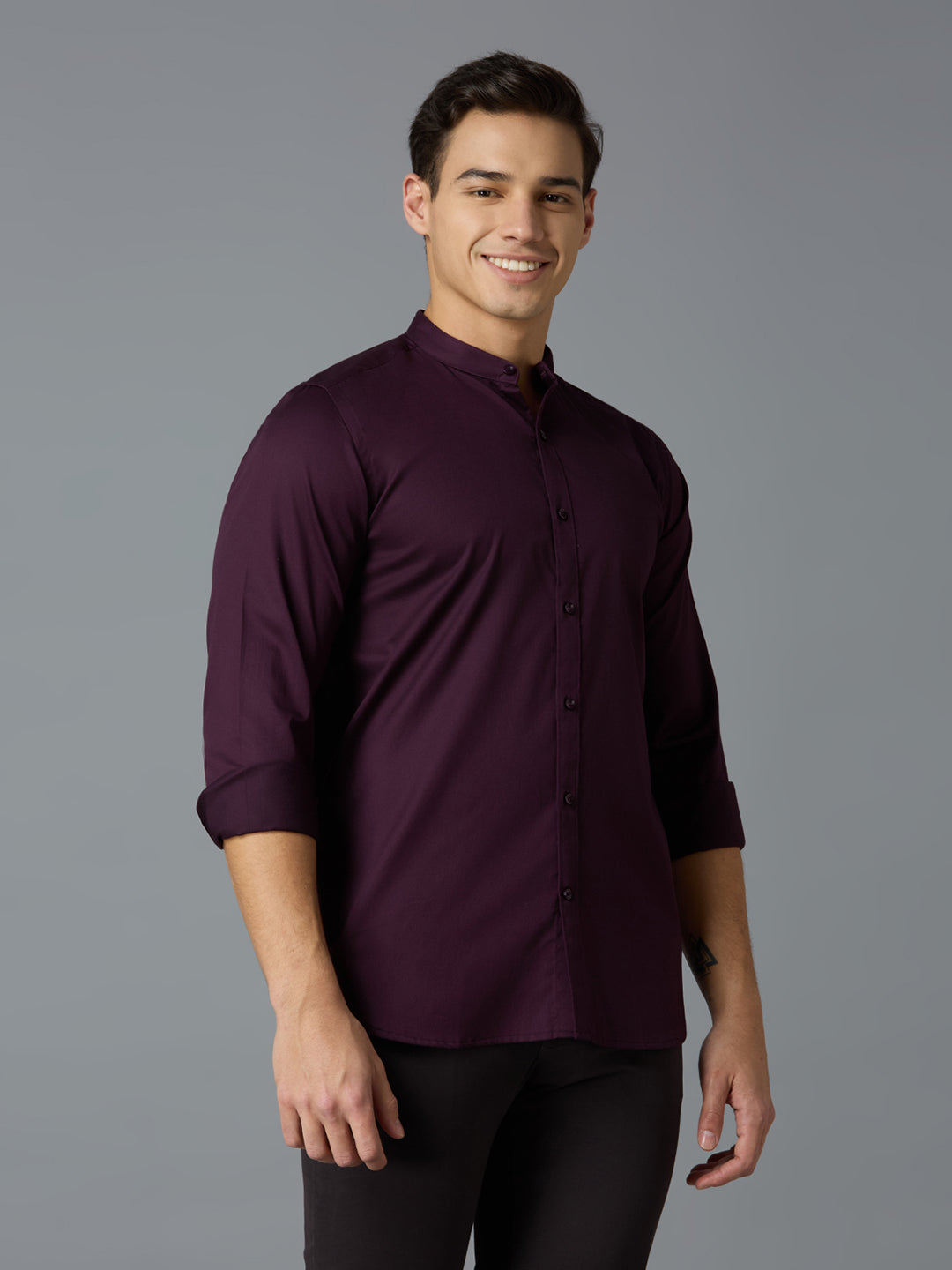 Maroon 100% Cotton Solid Slim fit Celebrate Full Sleeve Shirts