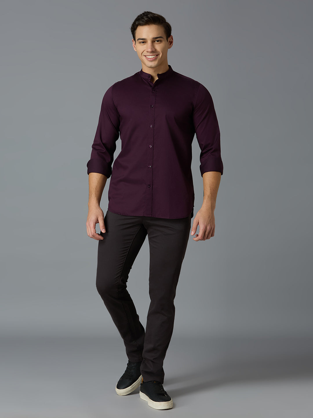 Maroon 100% Cotton Solid Slim fit Celebrate Full Sleeve Shirts