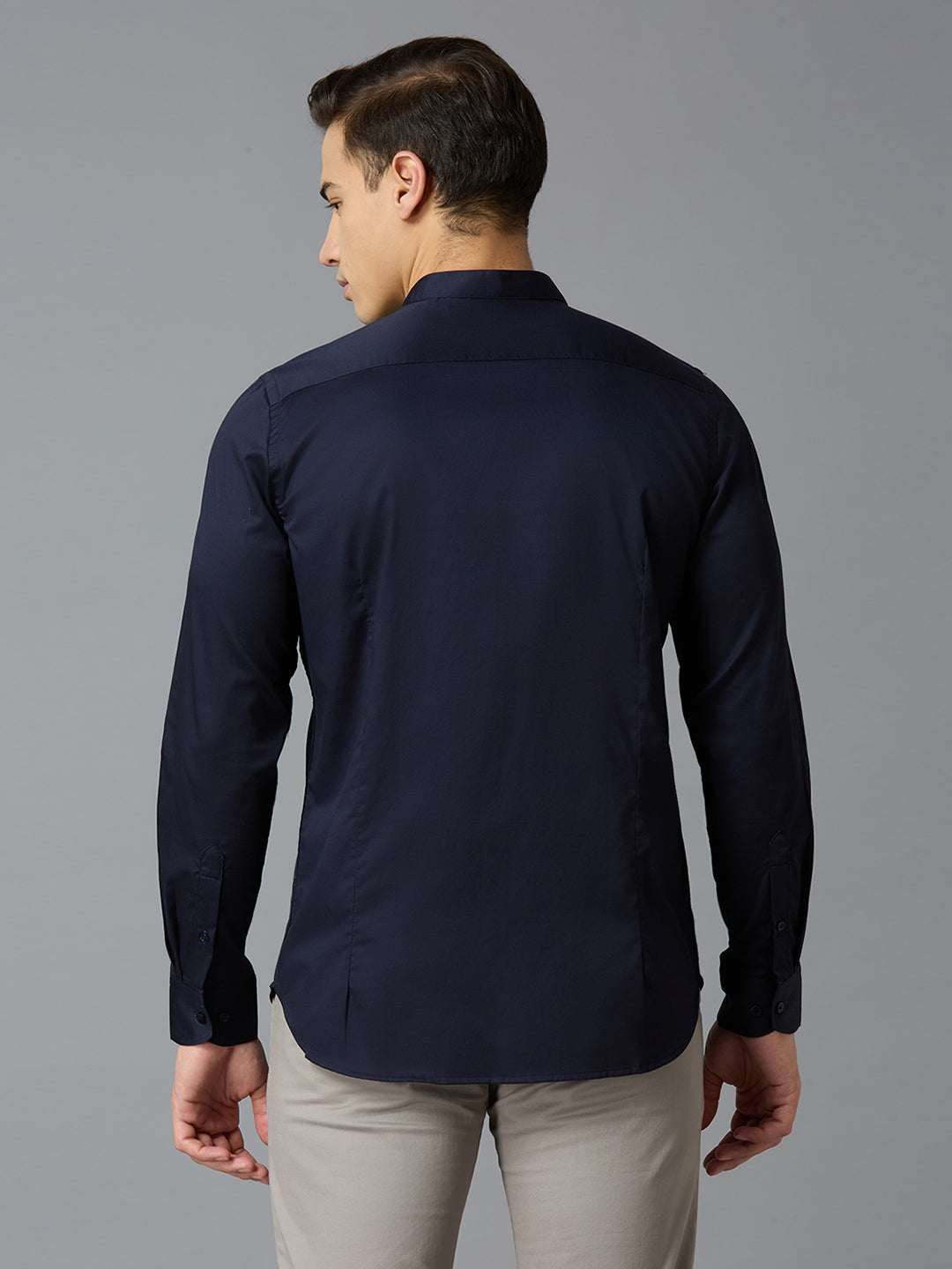 Navy 100% Cotton Solid Slim fit Celebrate Full Sleeve Shirts