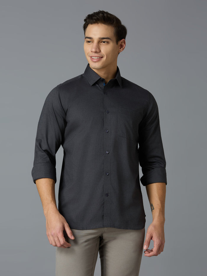 Men's Pure Cotton Dobby Y/D Dobby Y/D Slim Fit Full Sleeve Formal Shirt - Green