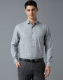 Grey 100% Cotton Plain Regular Fit Formal Full Sleeve Shirts