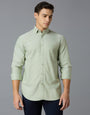 Green 100% Cotton Regular Smart Casual Full Sleeve Shirts