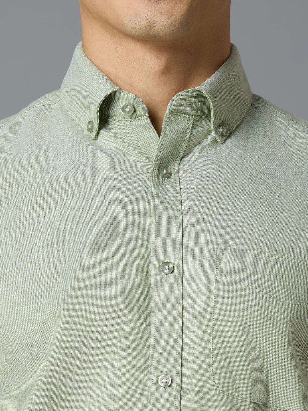 Green 100% Cotton Regular Smart Casual Full Sleeve Shirts