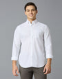 White 100% Cotton Self Design Regular Fit Smart Casual Full Sleeve Shirts