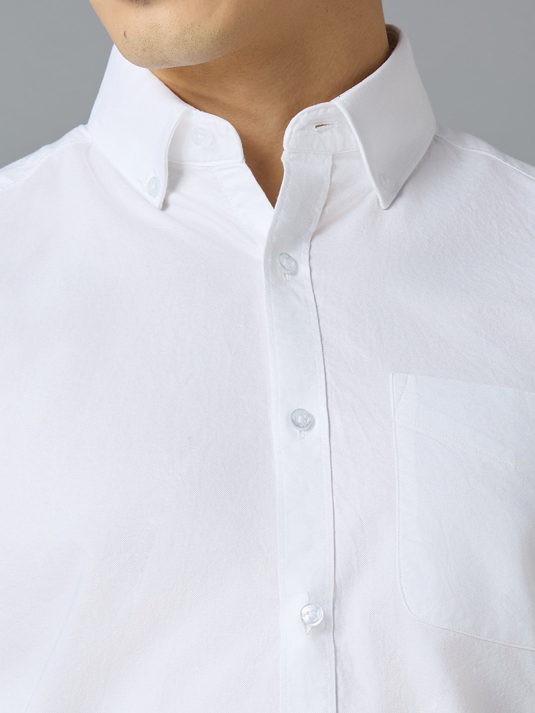 White 100% Cotton Self Design Regular Fit Smart Casual Full Sleeve Shirts