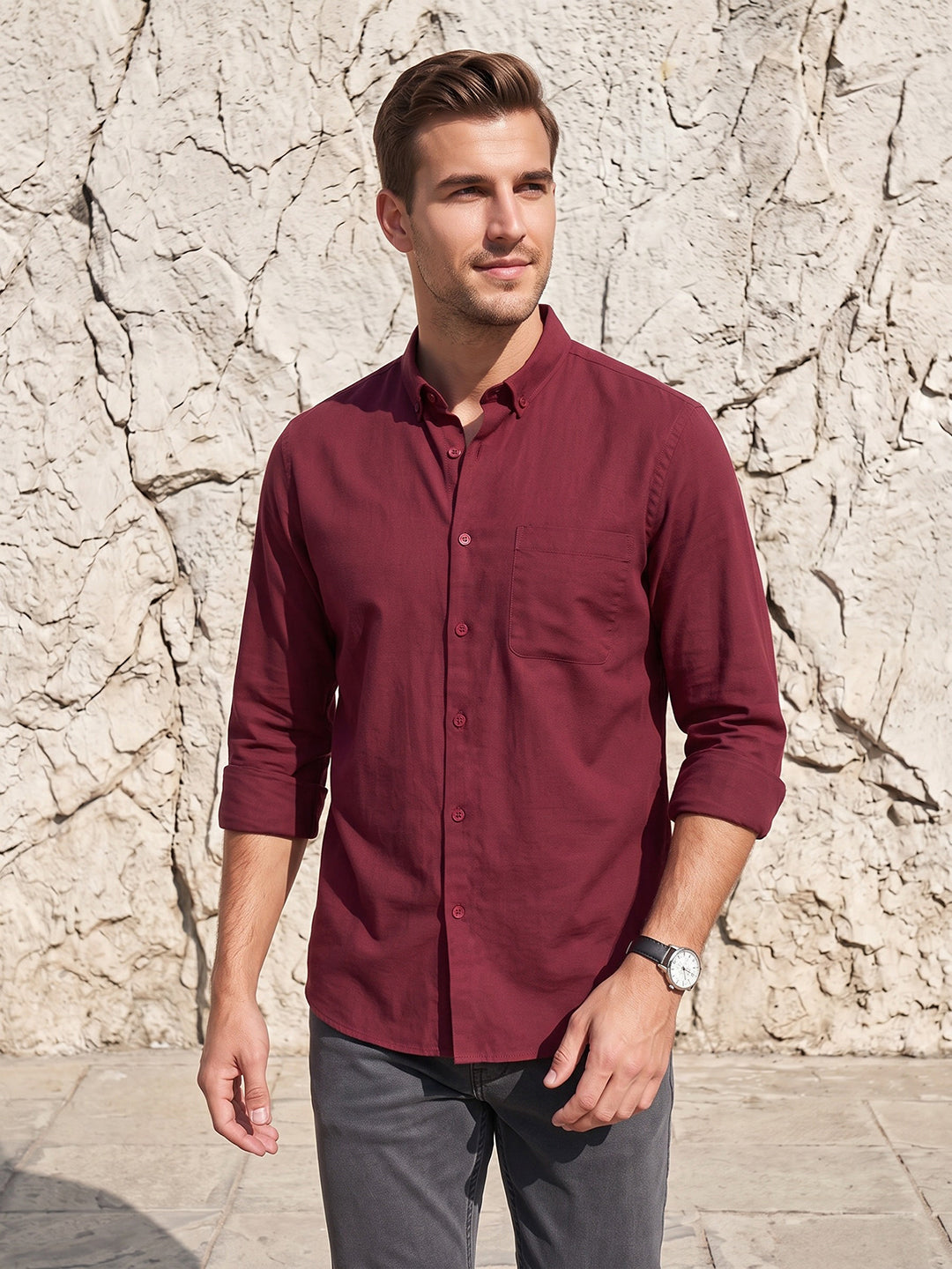 Men's Pure Cotton Regular Fit Full Sleeve Casual Shirt