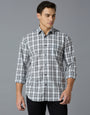 Black-White 100% Cotton Checks Regular Fit Smart Casual Full Sleeves Shirts