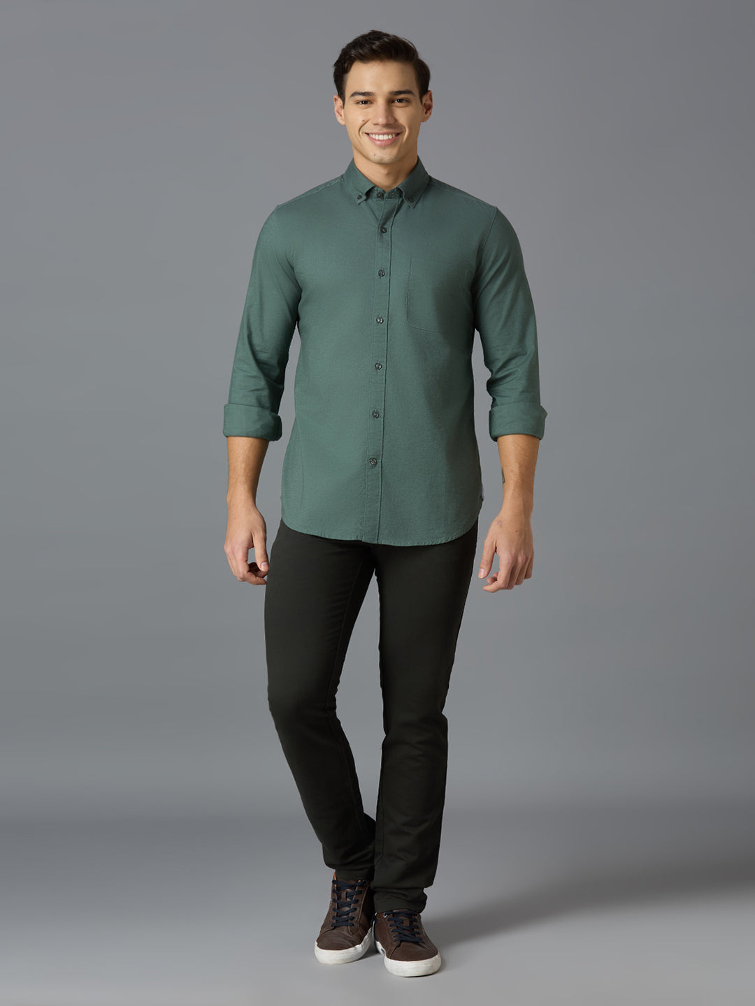 Seaweed 100% Cotton Solid Slim fit Smart Casual Full Sleeve Shirts