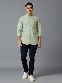 Navy 97% Cotton 3% Spandex Plain Tailor Fit Smart Casual Cross Pocket Trousers