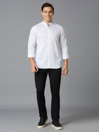 Black 97% Cotton 3% Spandex Dobby Tailor Fit Smart Casual Cross Pocket Trousers