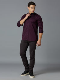 Grey 97% Cotton 3% Spandex Dobby Tailor Fit Smart Casual Cross Pocket Trousers