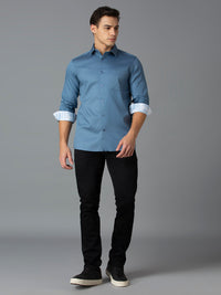 Stylish Black 97% Cotton 3% Spandex Plain Tailor Fit Smart Casual Cross Pocket Trousers