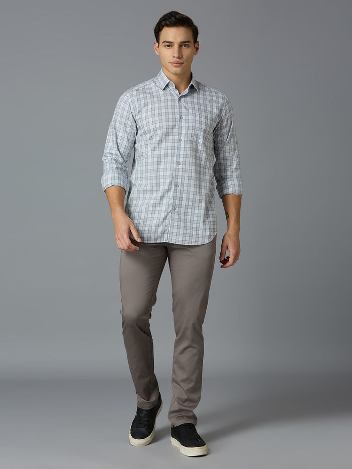 Cement 97% Cotton 3% Spandex Plain Tailor Fit Smart Casual Cross Pocket Trousers