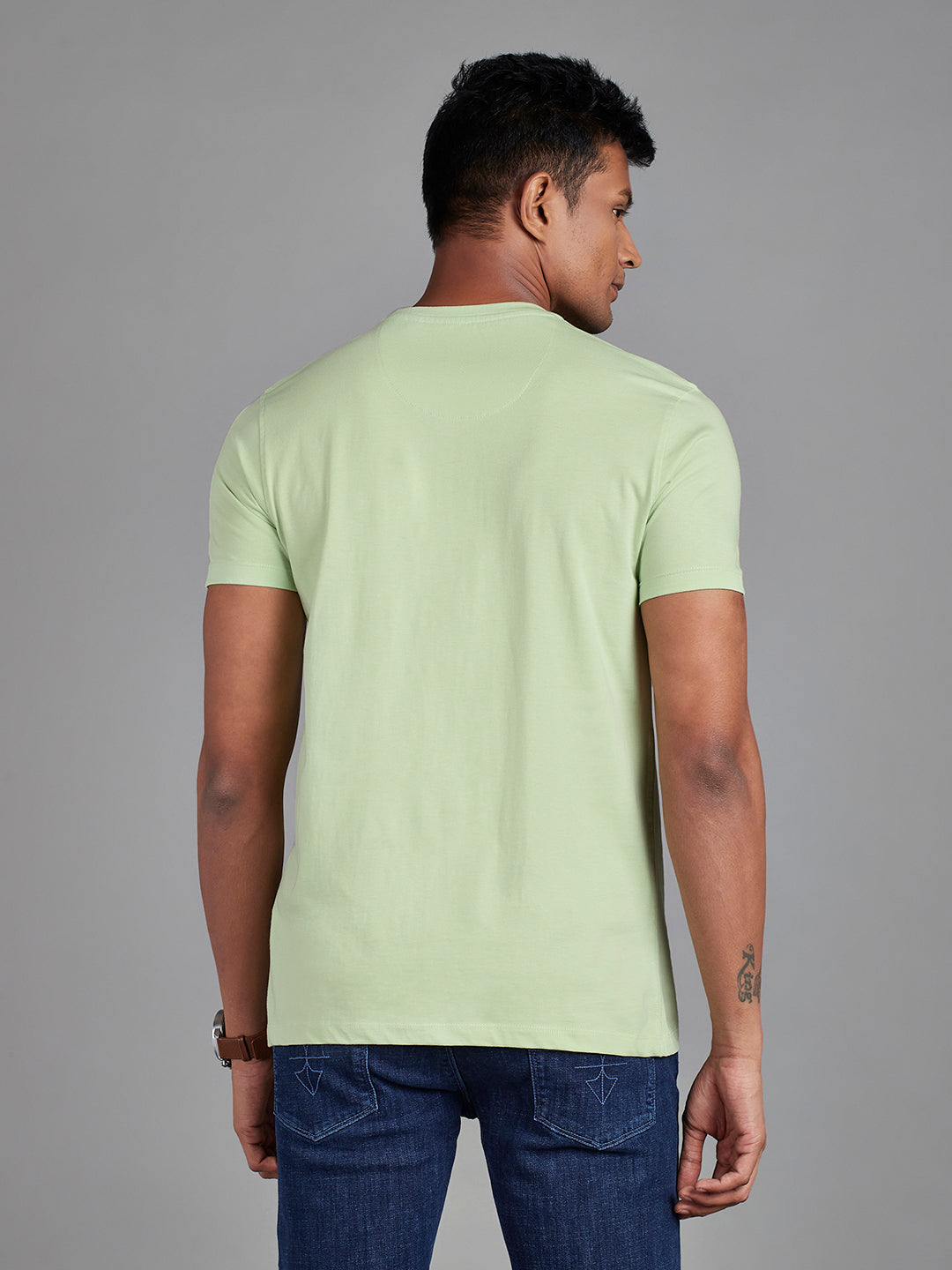 Light Green Menswear Topwear T Shirts