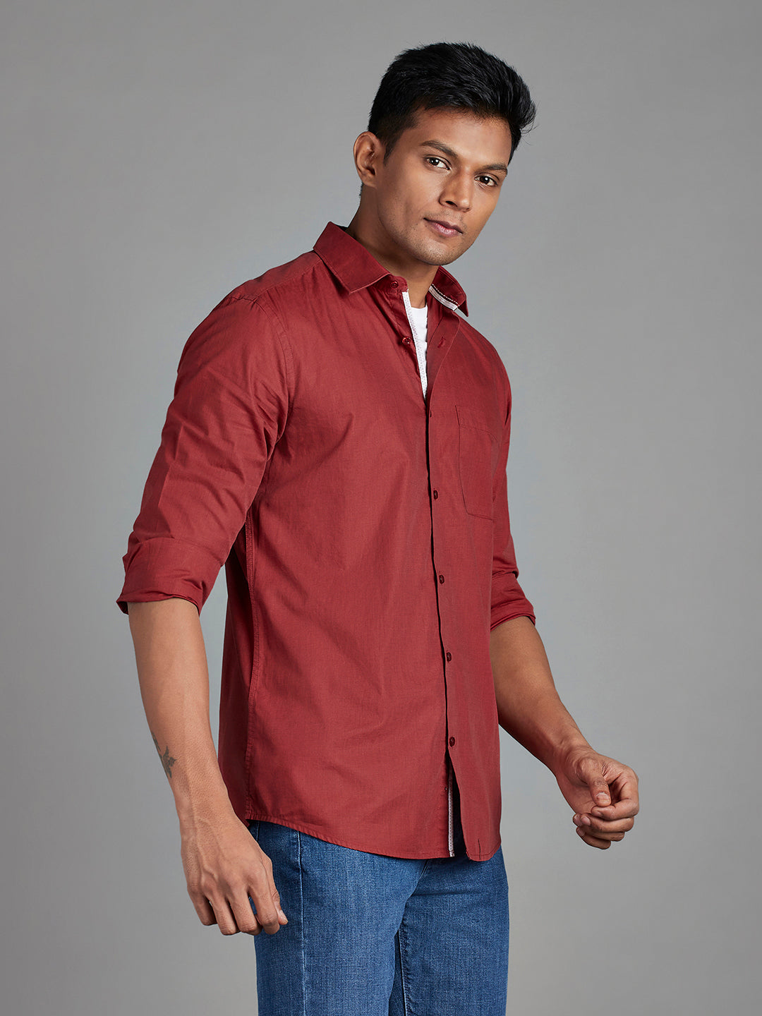 Maroon Menswear Topwear Shirts