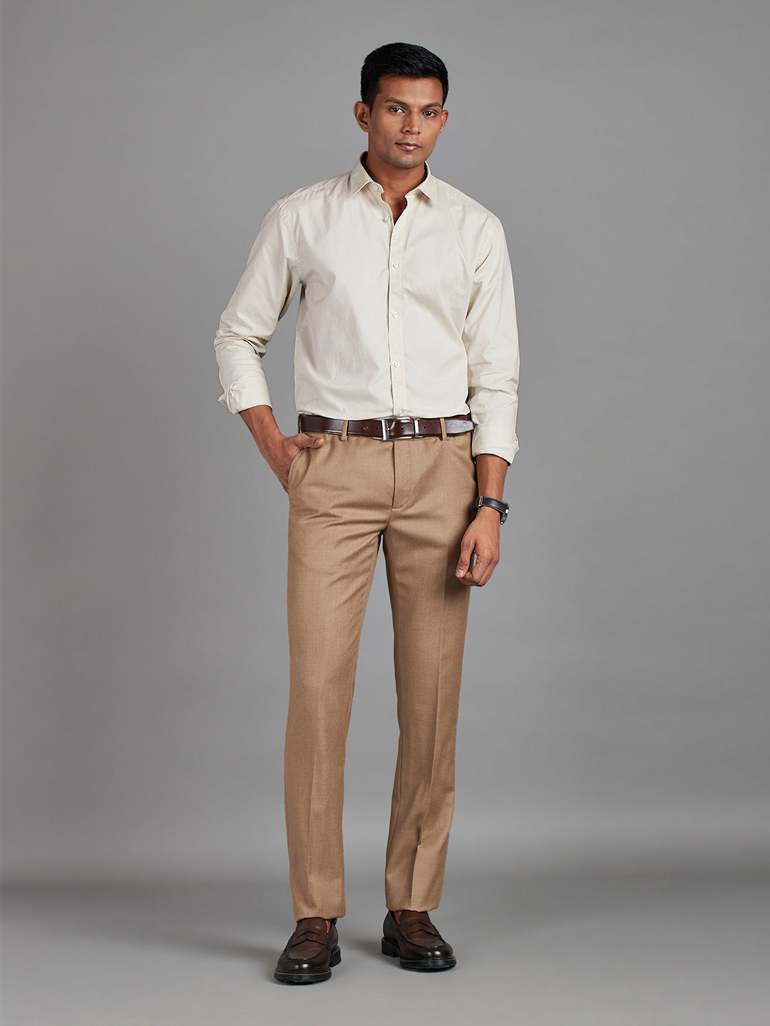 Beige Menswear Topwear Shirts
