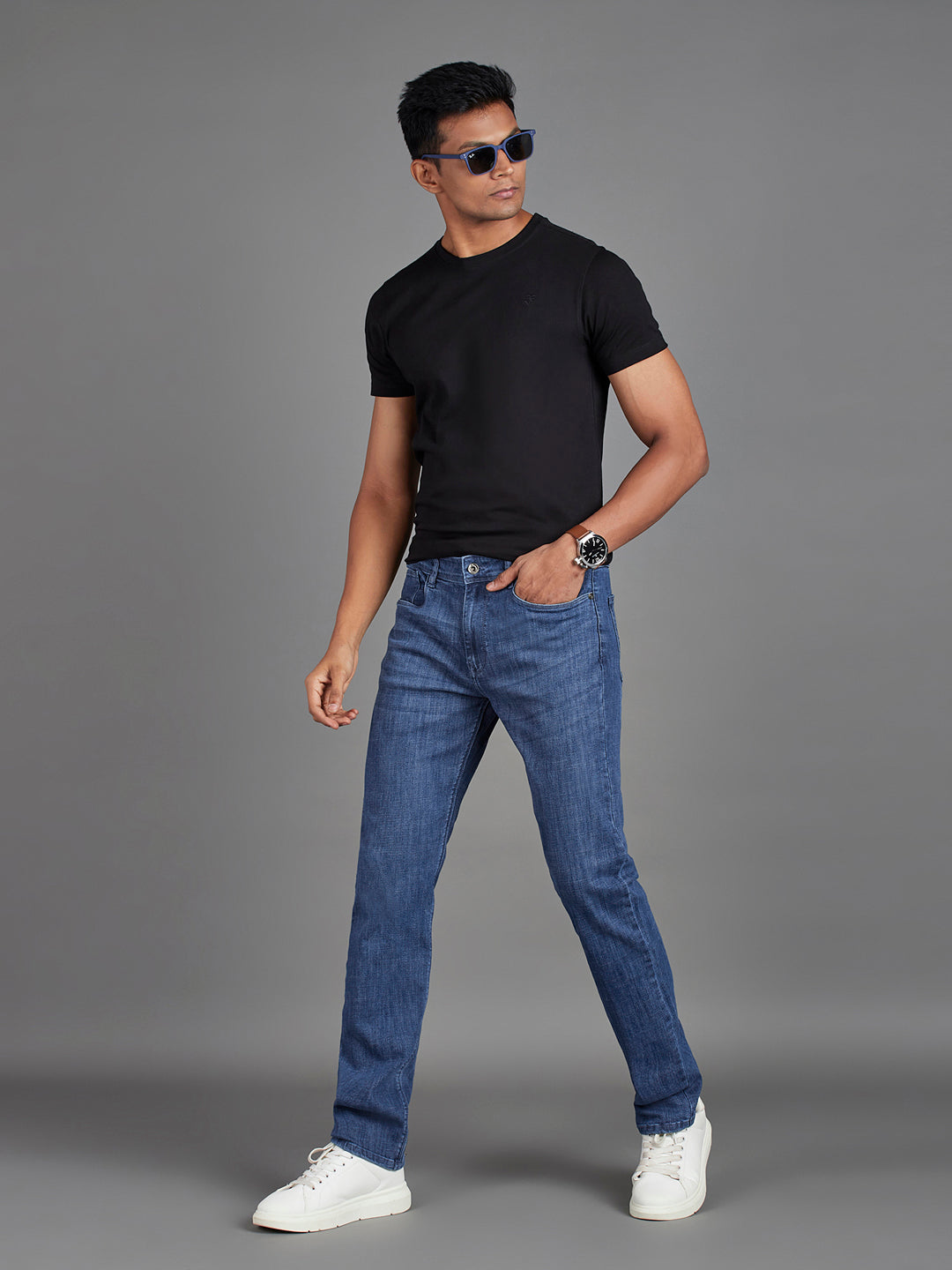 Mid Blue Indigo Menswear Jeans
