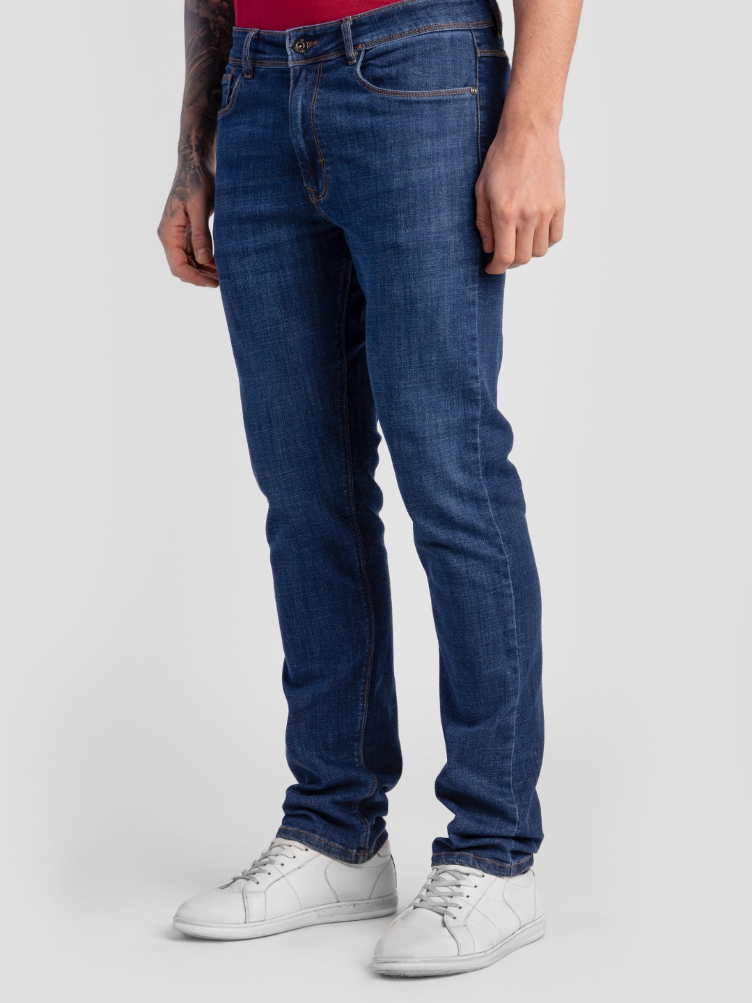 Mid Blue Jeans for Men | Regular Fit Luxury Wear