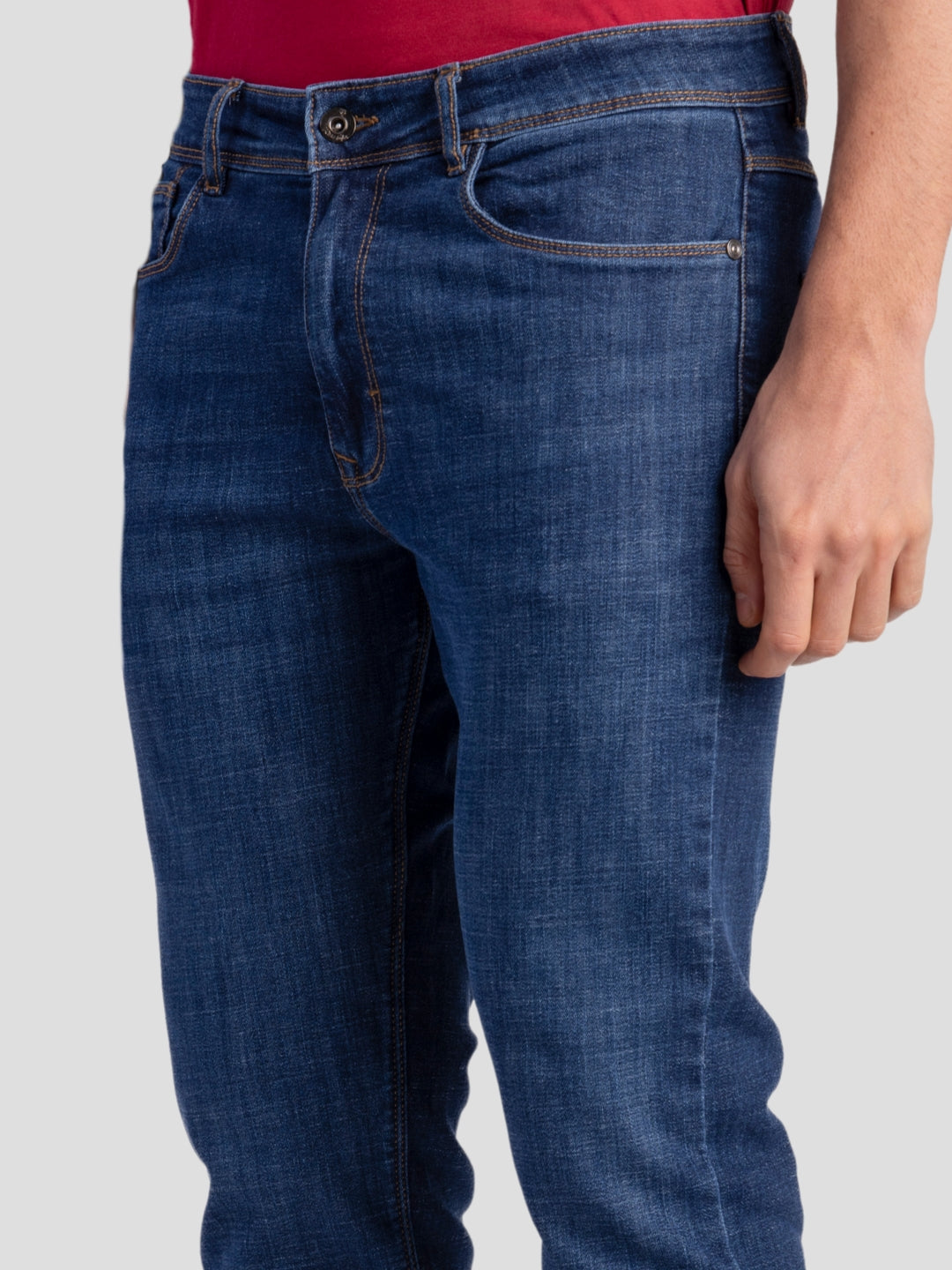 Mid Blue Jeans for Men | Regular Fit Luxury Wear
