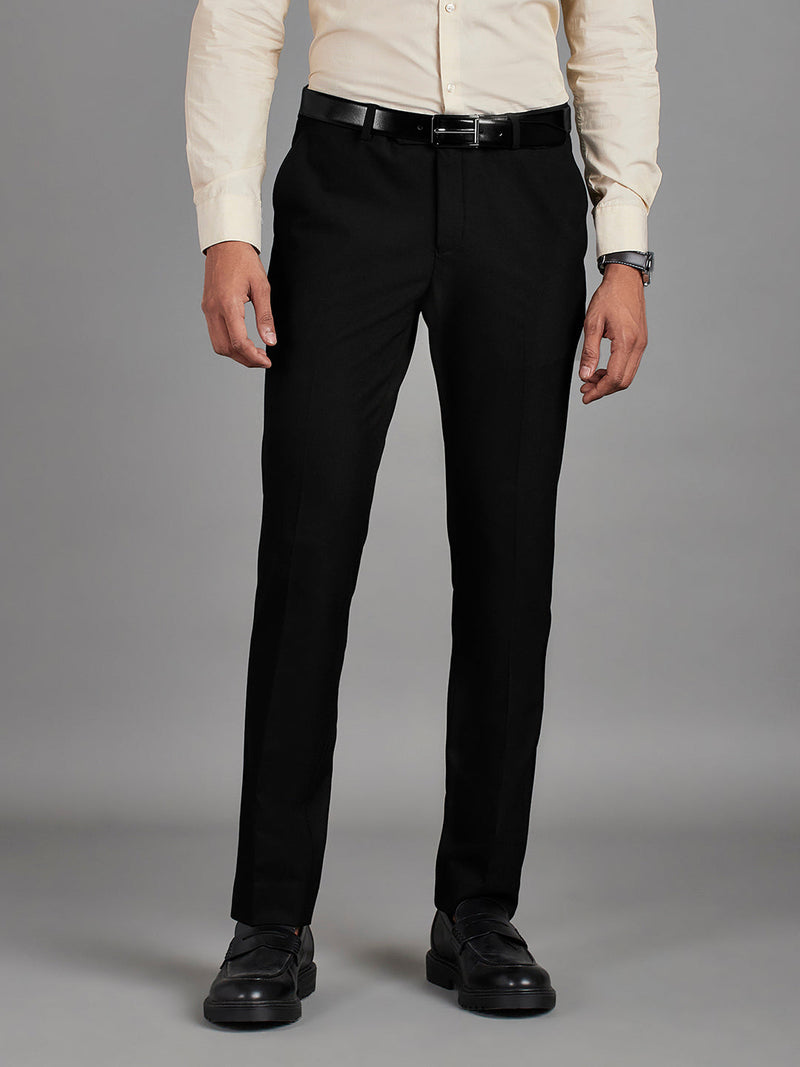 Black Menswear Bottomwear Trousers