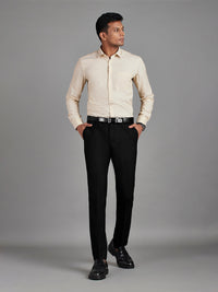 Black Menswear Bottomwear Trousers