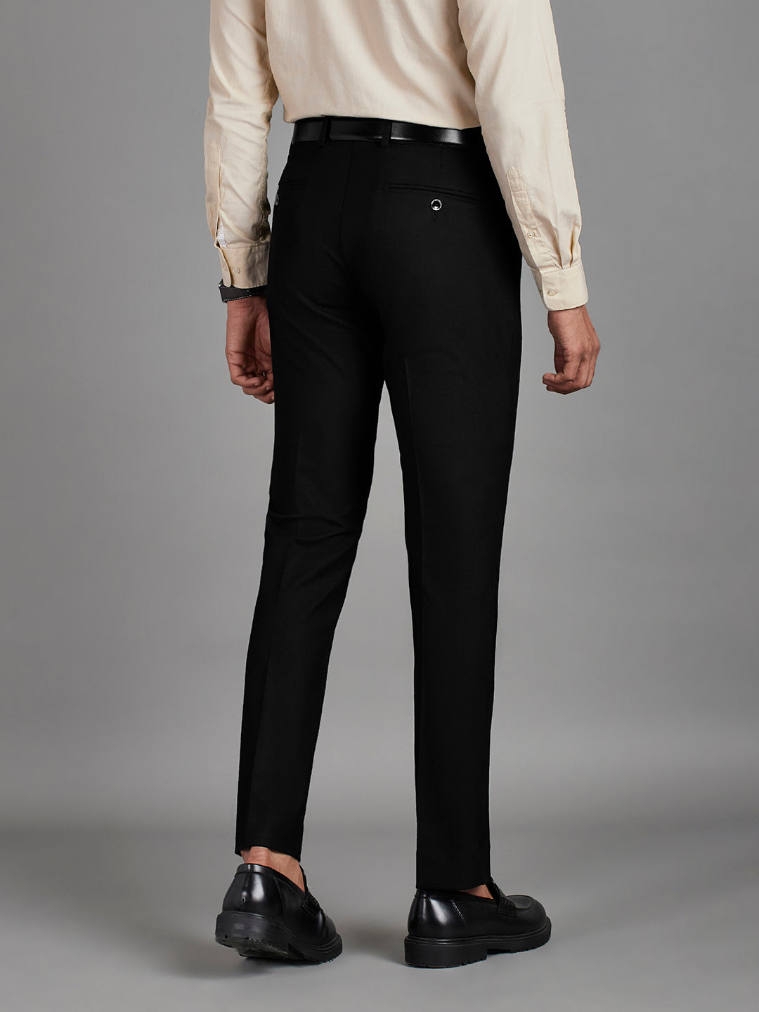 Black Menswear Bottomwear Trousers