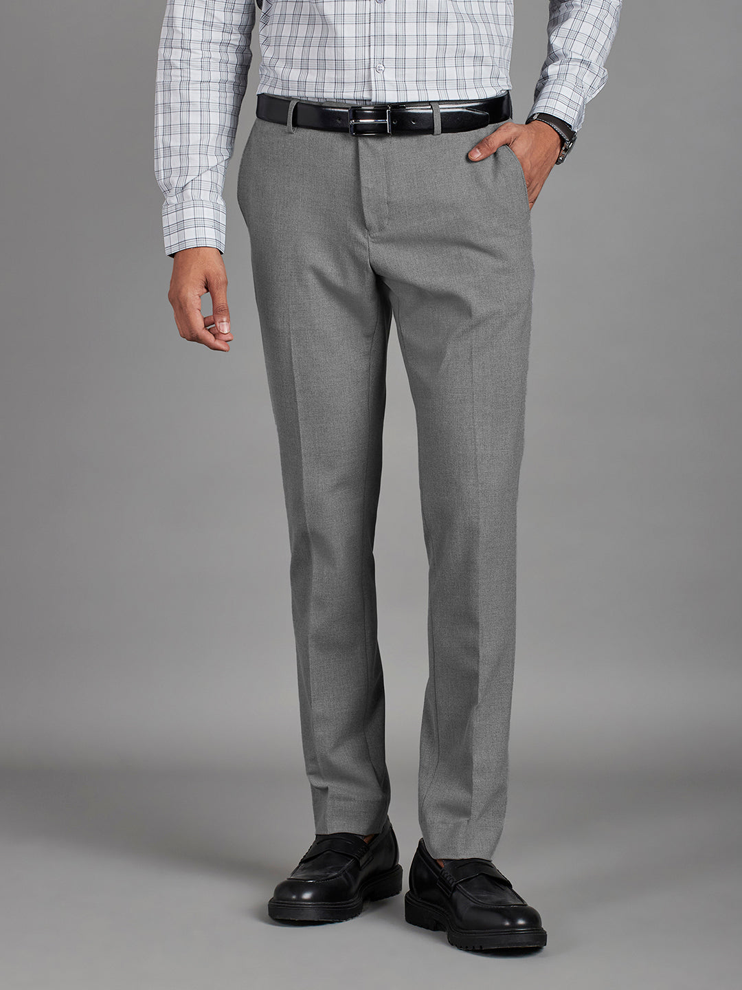Mid Grey Menswear Bottomwear Trousers