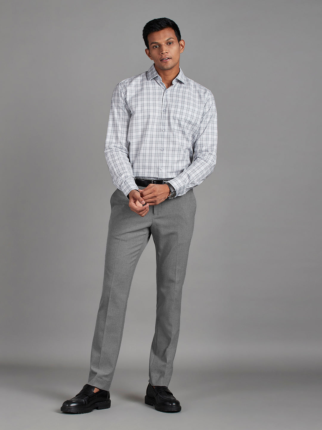 Mid Grey Menswear Bottomwear Trousers