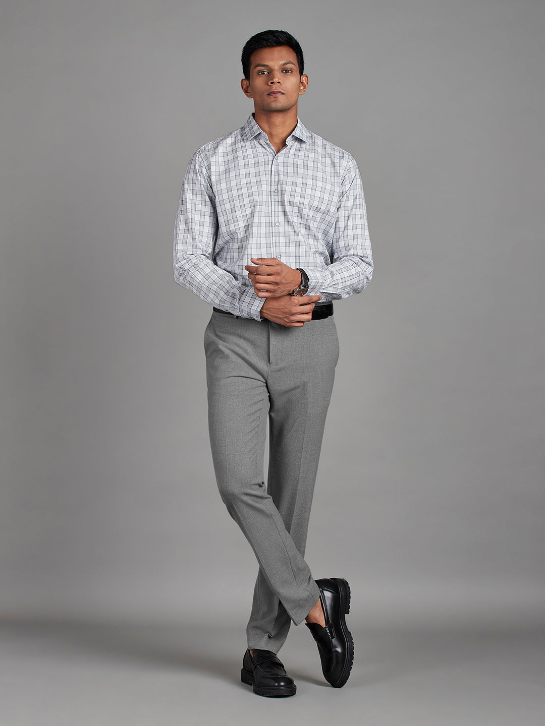 Mid Grey Menswear Bottomwear Trousers