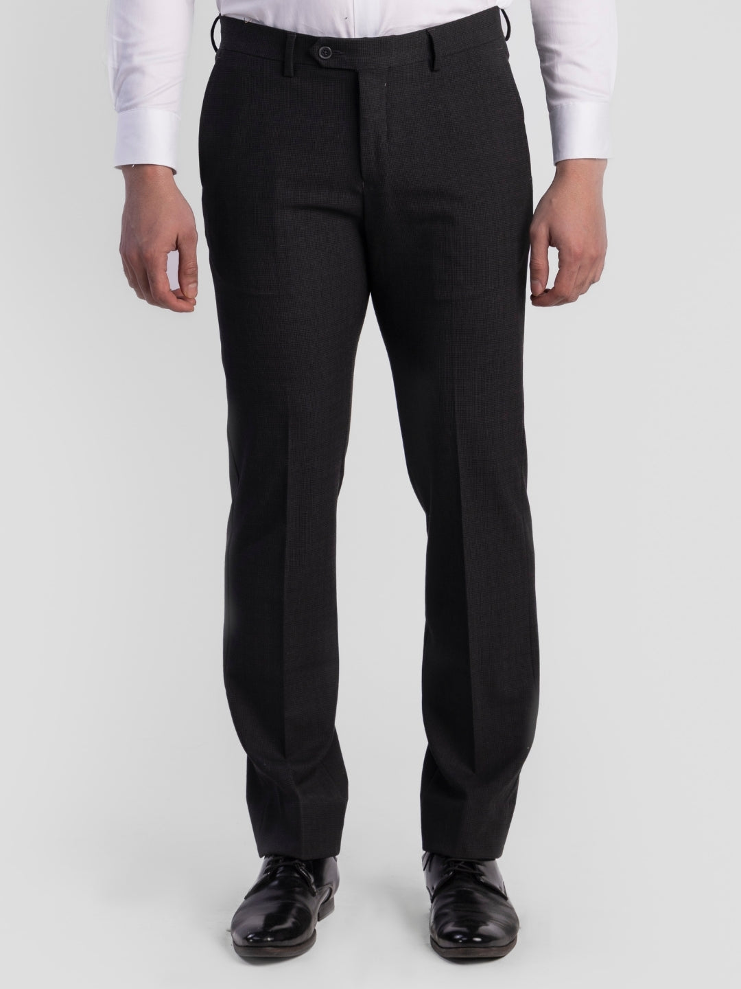 Black Poly Viscose Blend Trousers for Men | Tailor Fit Luxury Wear