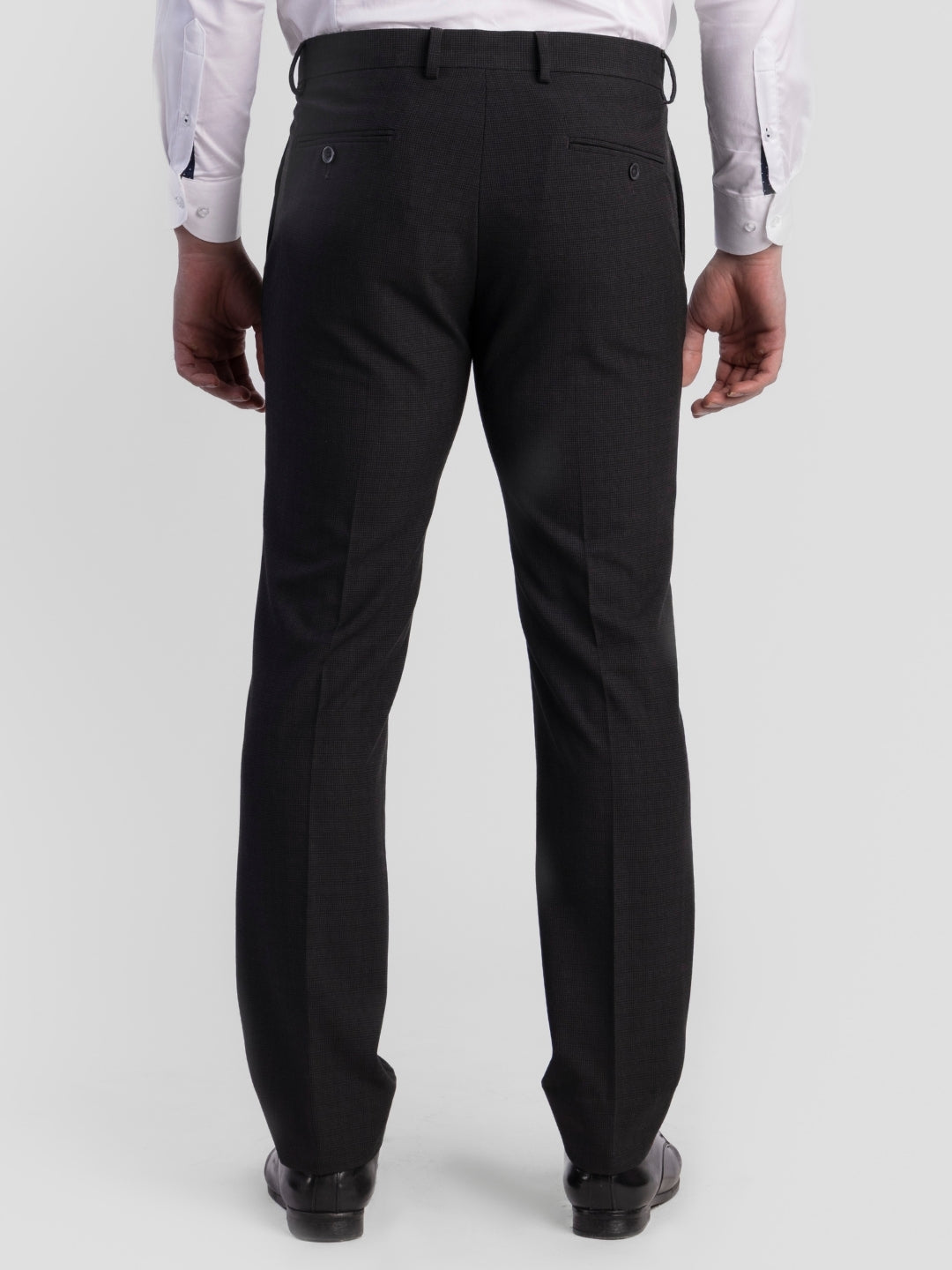 Black Poly Viscose Blend Trousers for Men | Tailor Fit Luxury Wear