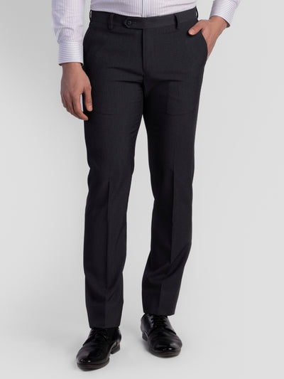 Dk Grey Poly Viscose Blend Trousers for Men | Tailor Fit Luxury Wear