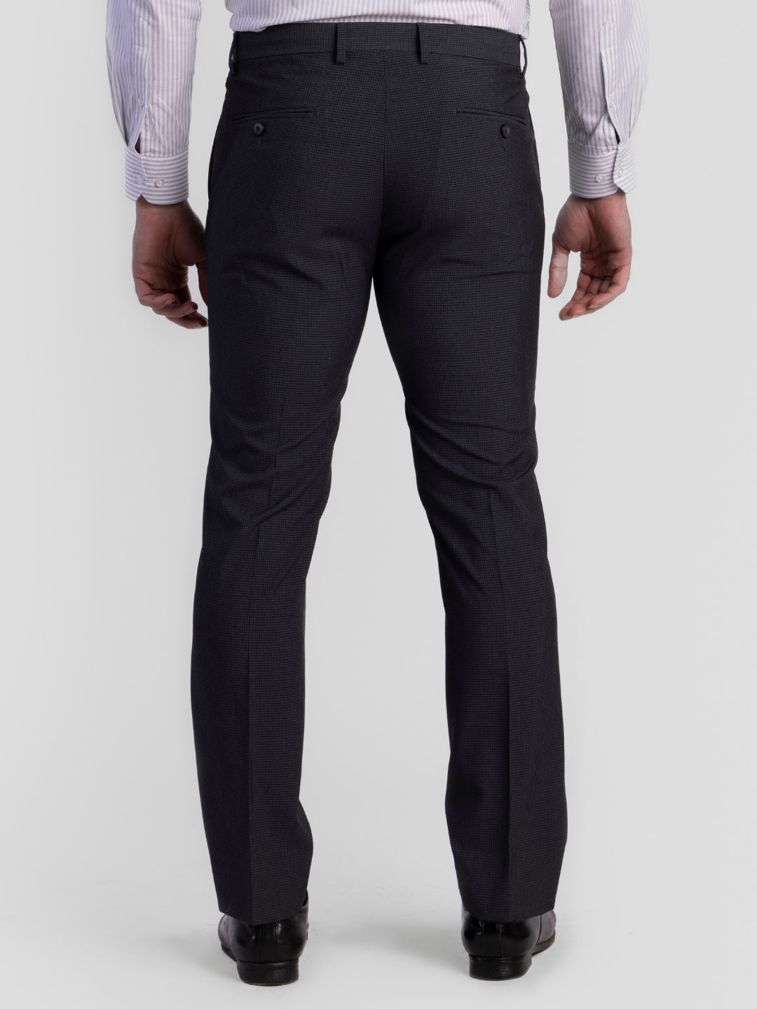 Dk Grey Poly Viscose Blend Trousers for Men | Tailor Fit Luxury Wear