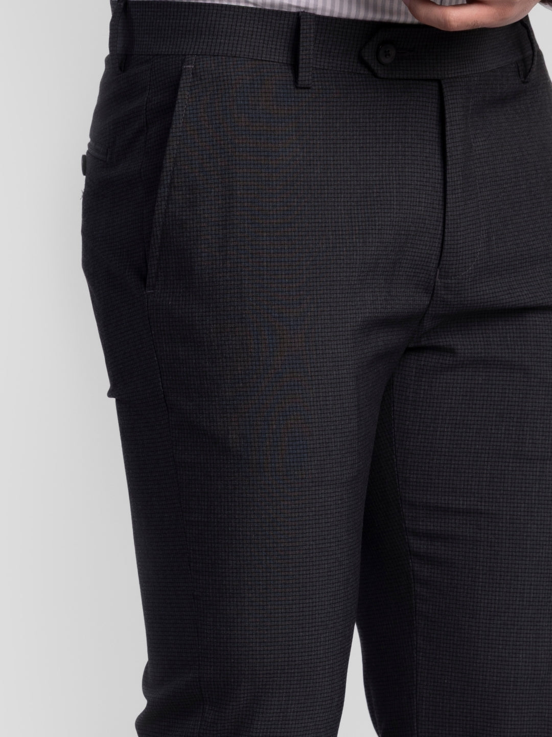 Dk Grey Poly Viscose Blend Trousers for Men | Tailor Fit Luxury Wear
