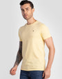 Light Yellow Pure Cotton T-Shirts for Men | Regular Fit Luxury Wear