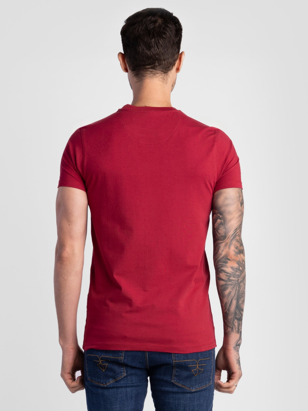 Maroon Pure Cotton T-Shirts for Men | Regular Fit Luxury Wear