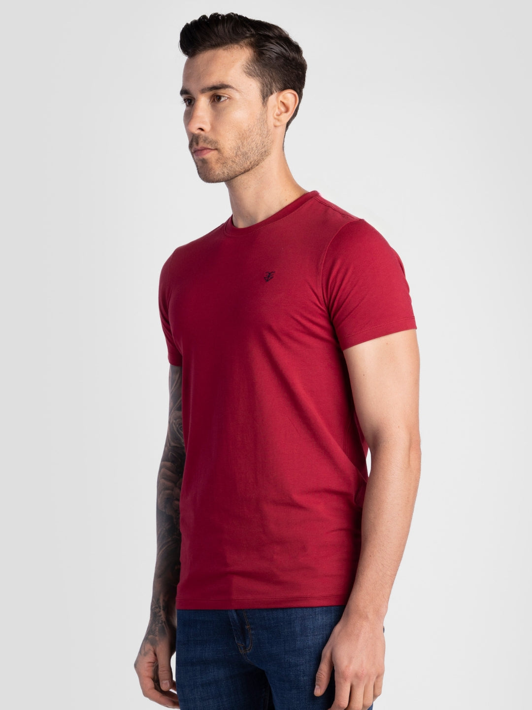 Maroon Pure Cotton T-Shirts for Men | Regular Fit Luxury Wear