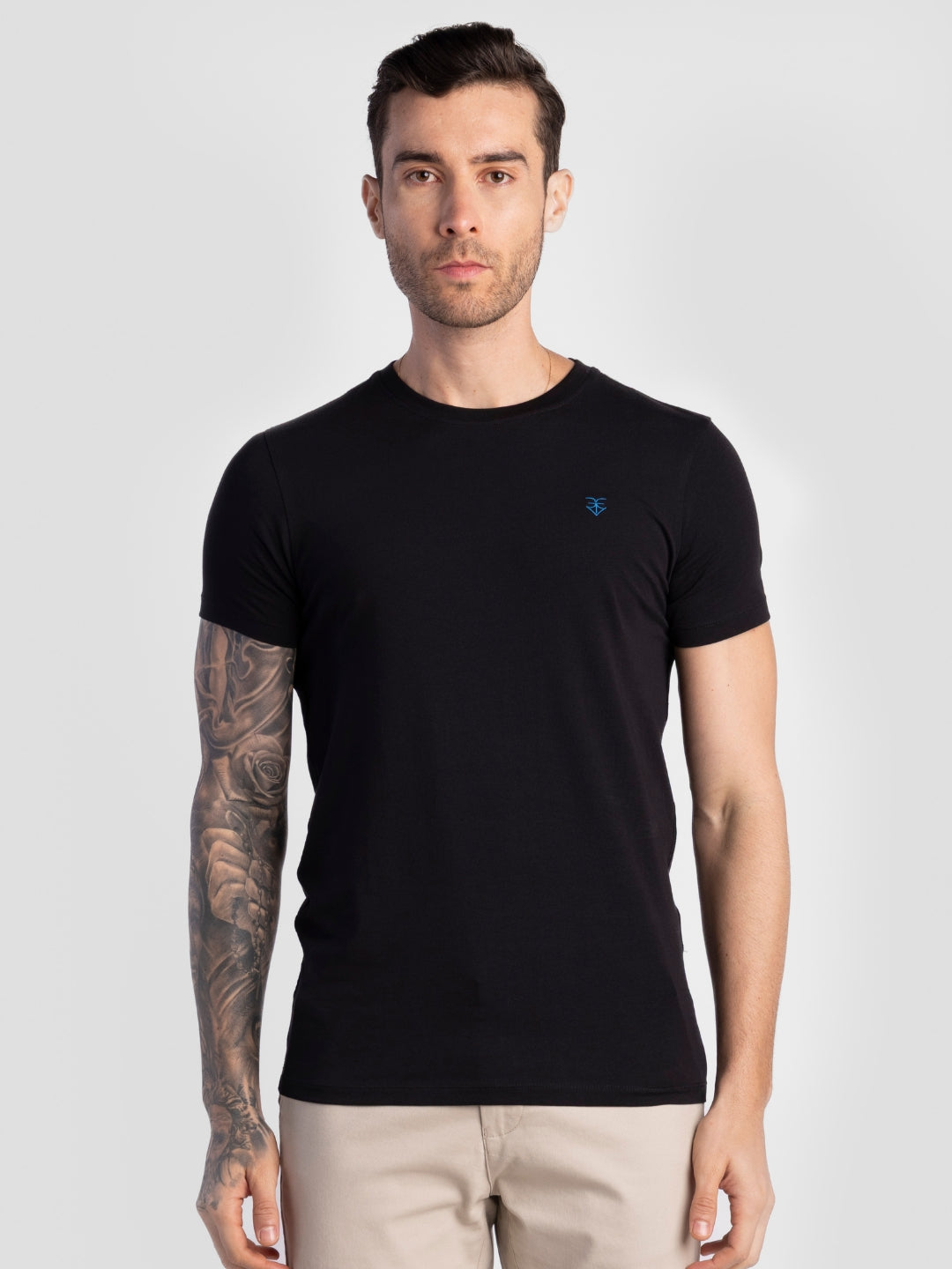 Black Pure Cotton T-Shirts for Men | Regular Fit Luxury Wear